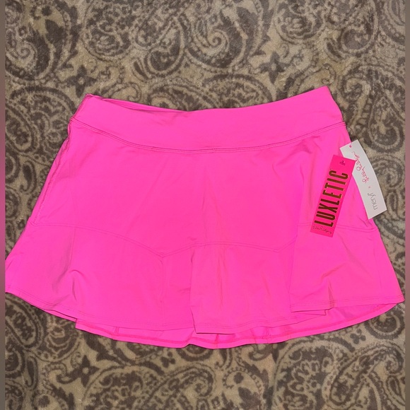 NWT Lilly Pulitzer M Medium Corrine Skort Luxletic UPF 50+ Tennis Prosecco Pink
